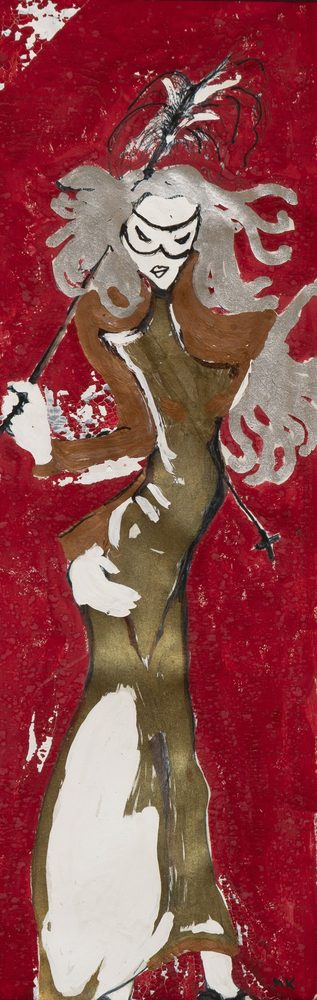 Masked - original painting by Mary Kilpatrick