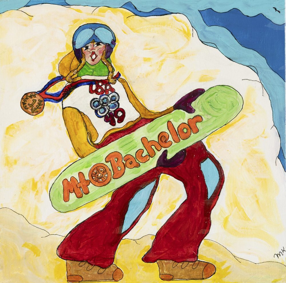 Snowboarder - original painting by Mary Kilpatrick