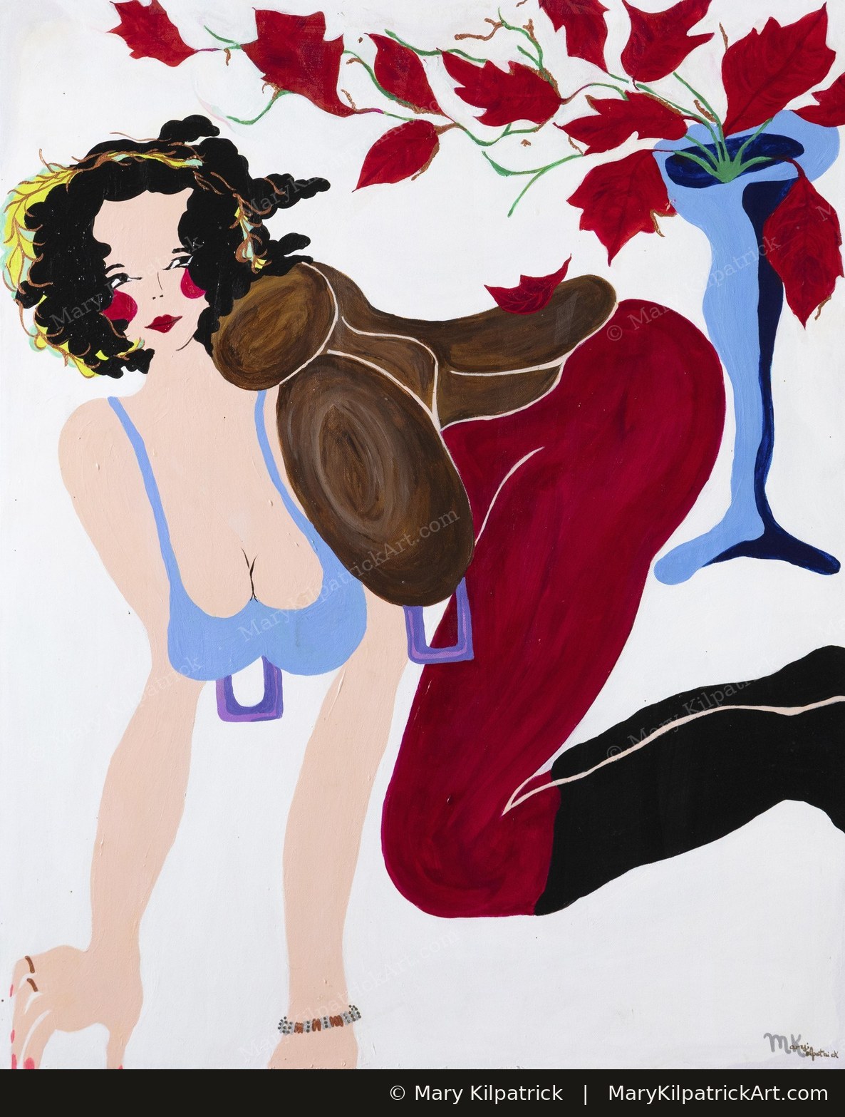 Original figurative painting 'Bottoms Up' by Mary Kilpatrick — Acrylic, 24″ × 30″