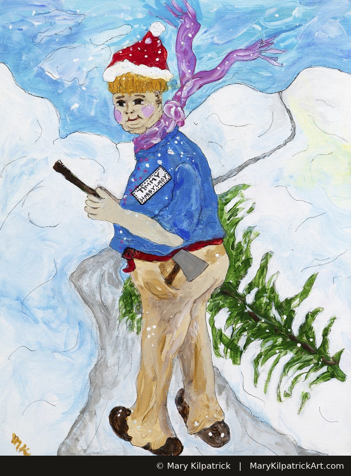 Original figurative painting 'Boyish' by Mary Kilpatrick — Acrylic, 14″ × 18″