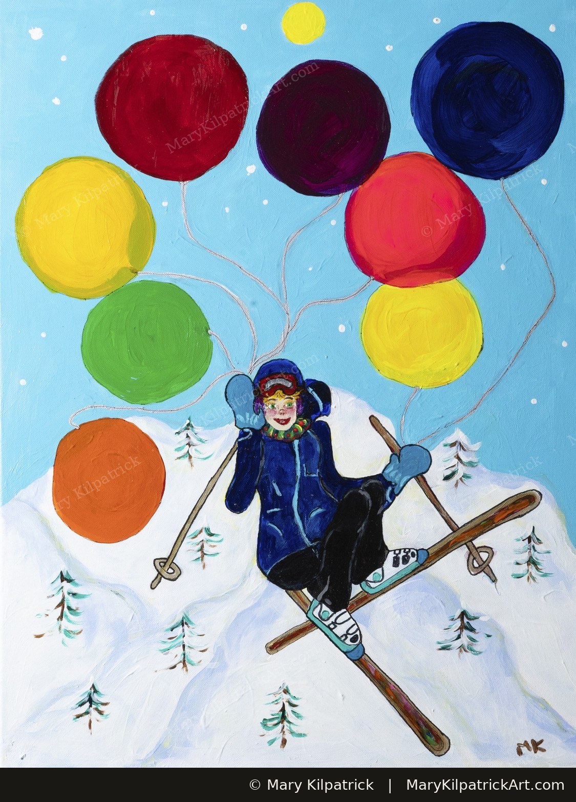 Original figurative painting 'Flying High' by Mary Kilpatrick — Acrylic, 18″ × 24″
