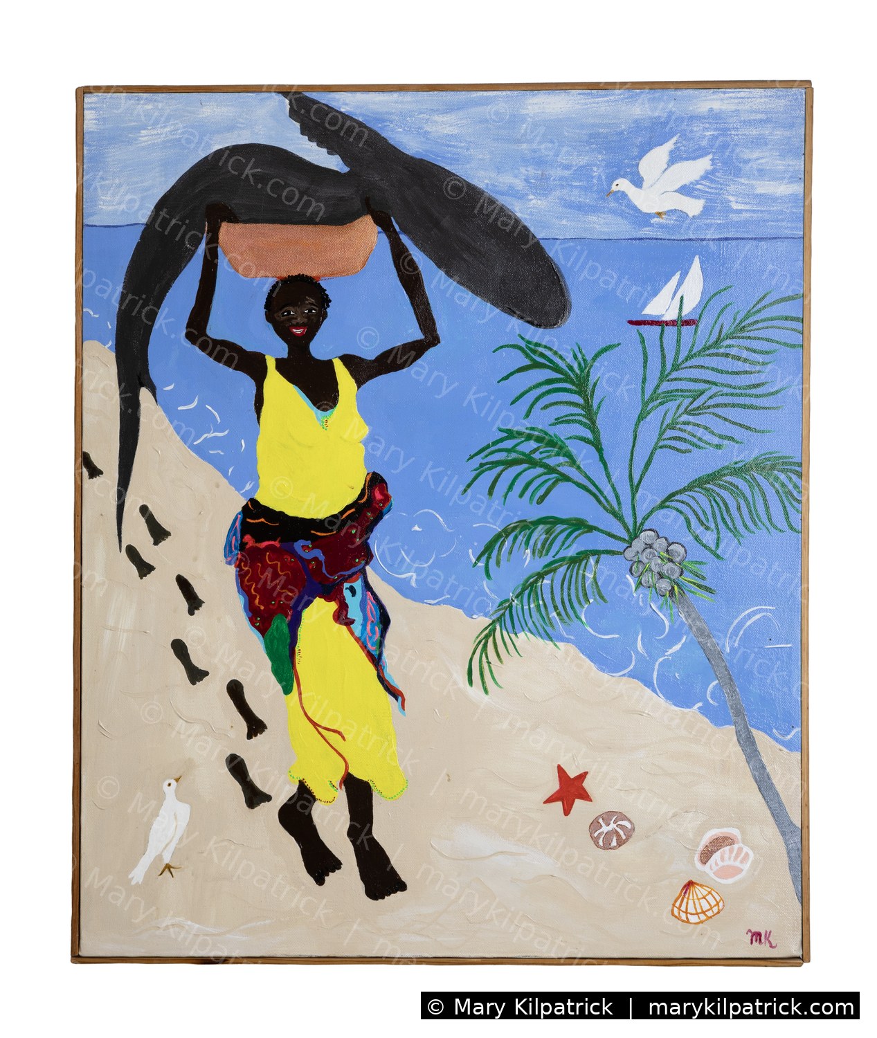 Original figurative painting 'Jamaican Heroine' by Mary Kilpatrick — Acrylic on canvas, 30 × 24 in