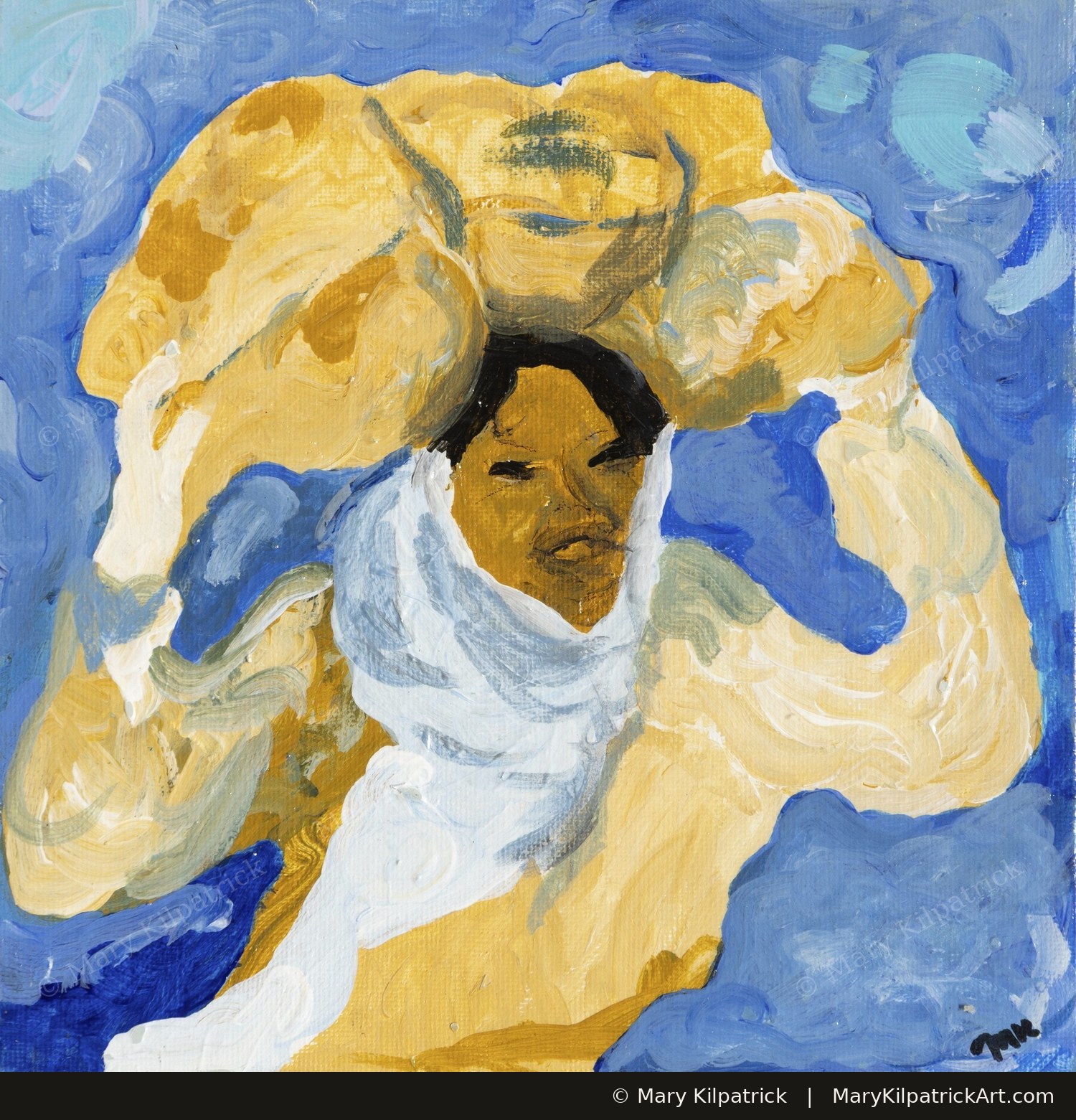 Original figurative painting 'Kidnapped I' by Mary Kilpatrick — Acrylic, Mixed Media, 8″ × 8″