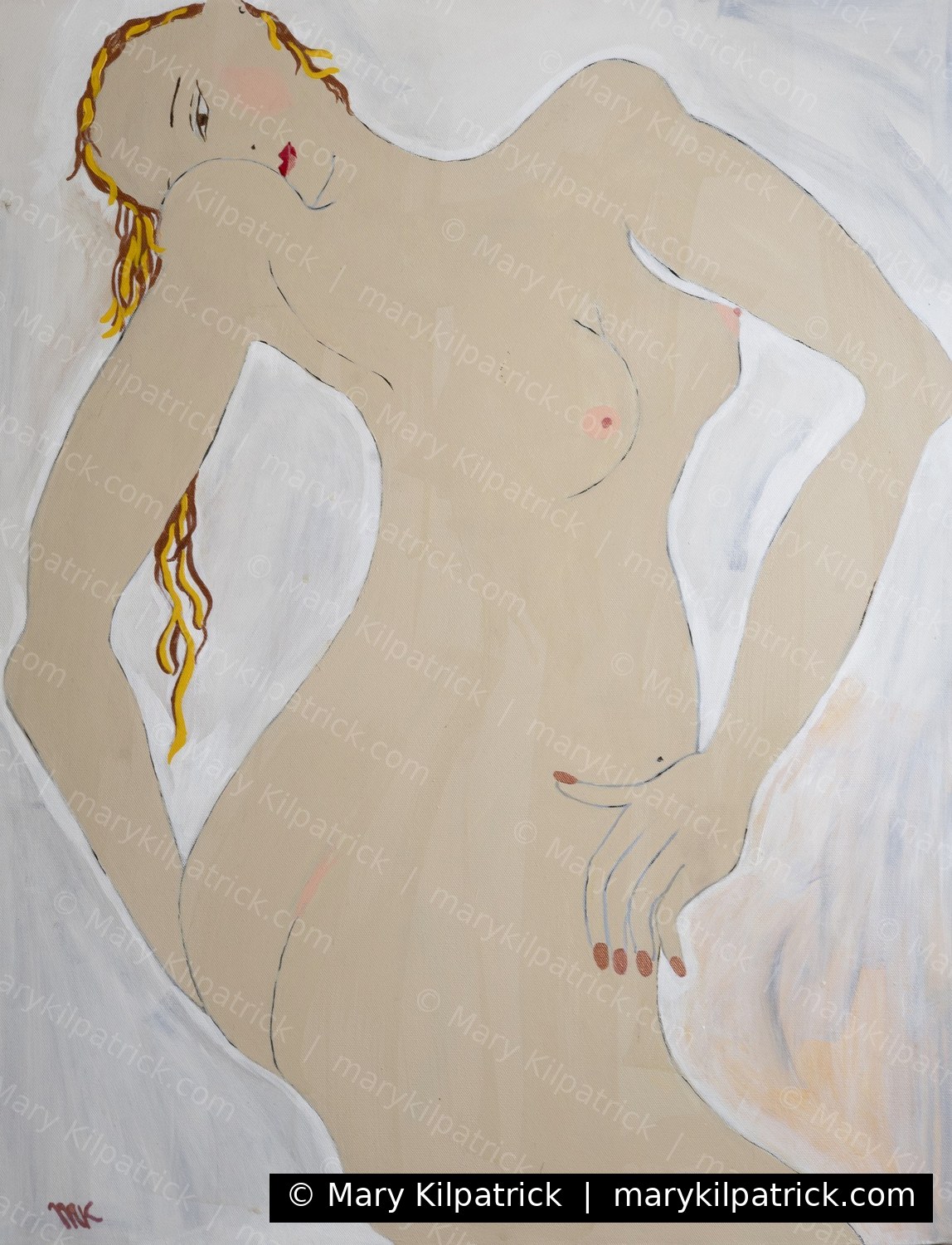 Original figurative painting 'Peaceful' by Mary Kilpatrick — Acrylic on canvas, Inquire
