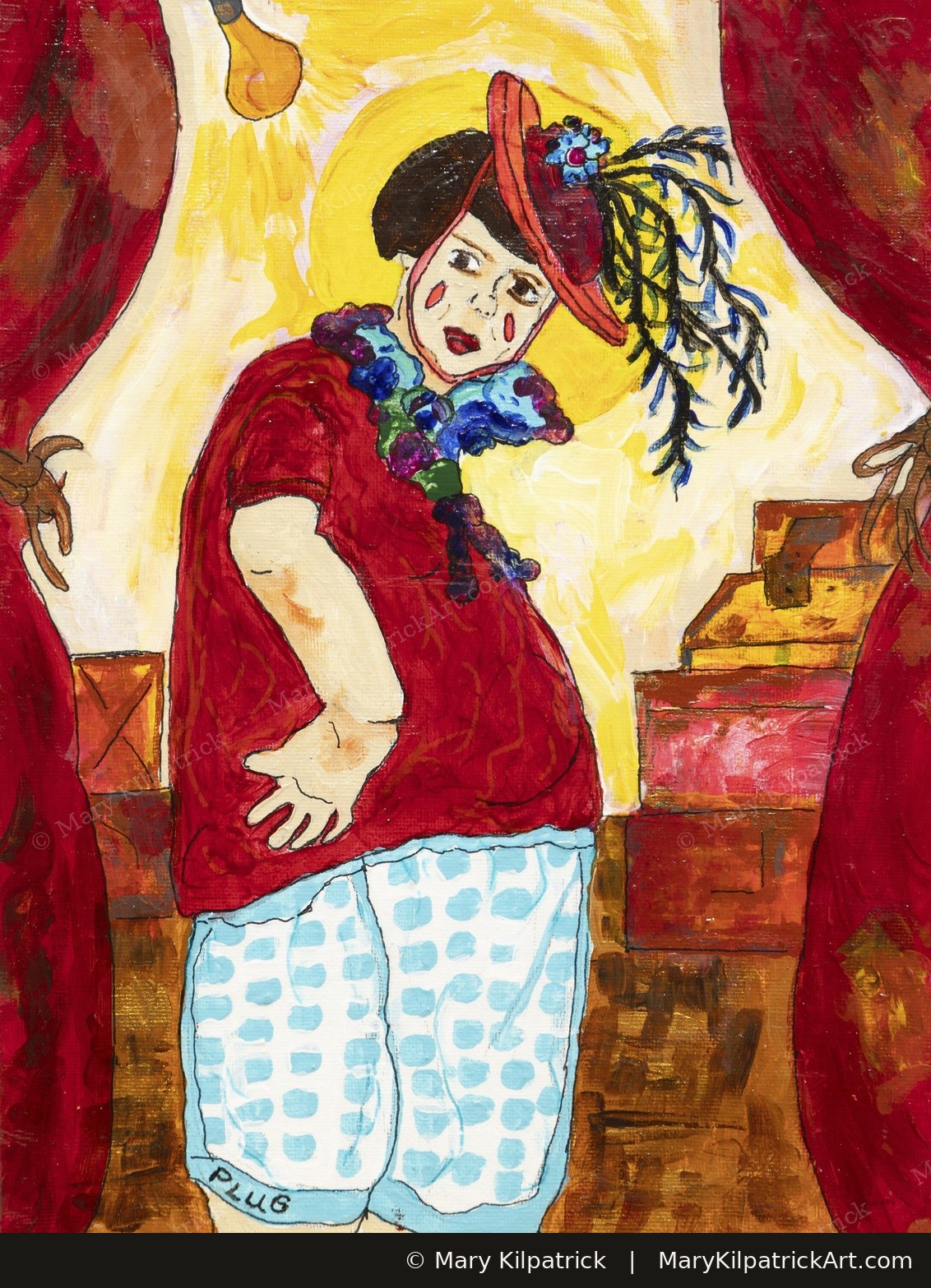 Original figurative painting 'Plug' by Mary Kilpatrick — Acrylic, 9″ × 12″