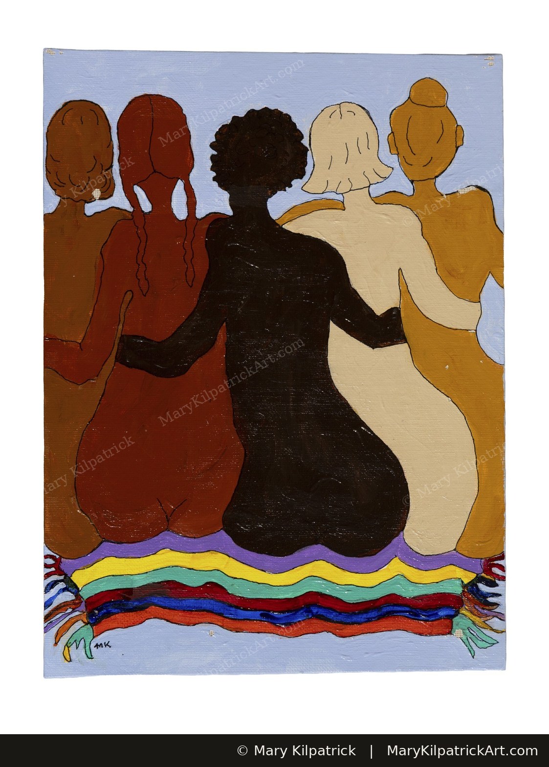 Original figurative painting 'Togetherness' by Mary Kilpatrick — Acrylic, 9″ × 12″