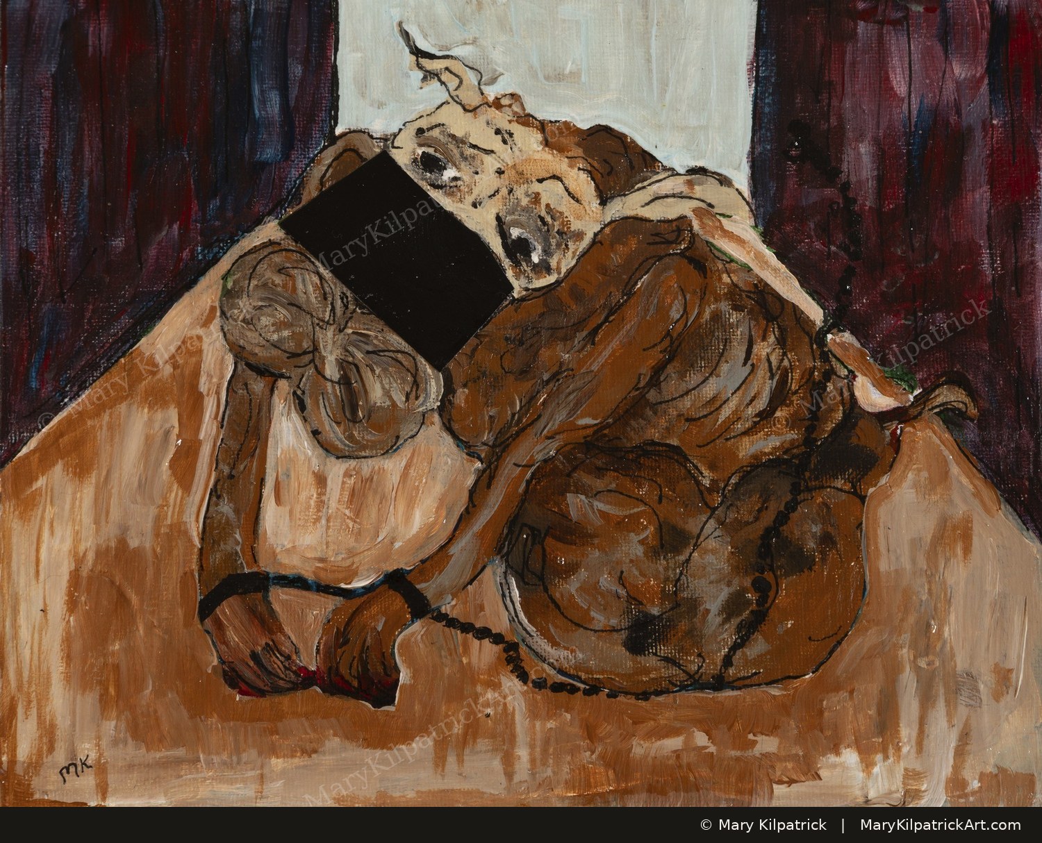 Original figurative painting 'Trapped' by Mary Kilpatrick — Acrylic, Mixed Media, 10½″ × 8½″