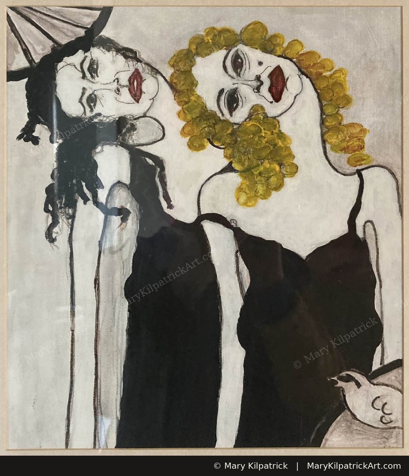Original figurative painting 'Two Twisted Sisters' by Mary Kilpatrick — Acrylic